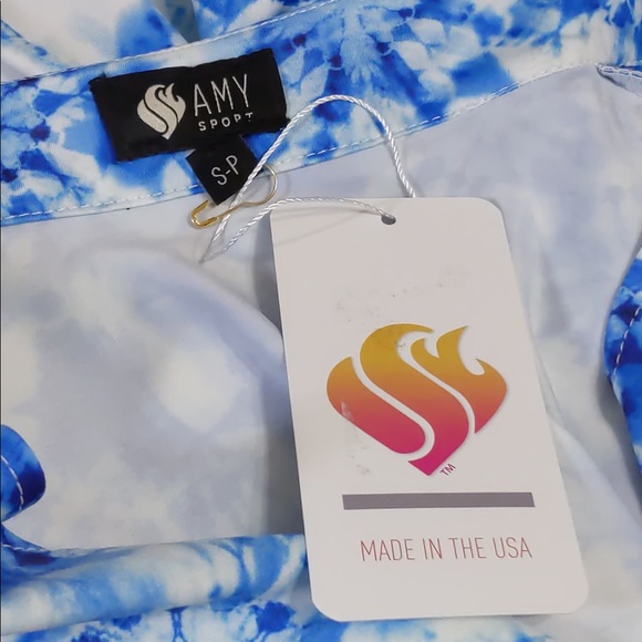 2x 👯♀️Host Pick⚡️AmySport FrontlineSleevelessTop- Blue TieDye - Picture 7 of 11
